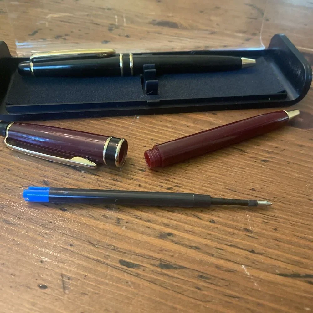 Rare: St Michel Ballpoint Pen Set w/ Case & Box‎ - Executive Office Desk Library